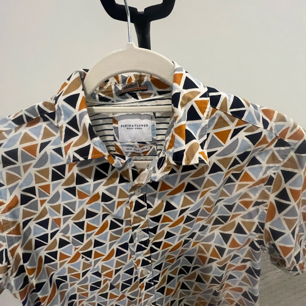 Denim & Flower Ricky Singh Triangular Pattern Men's Shirt - Picture 3 of 3